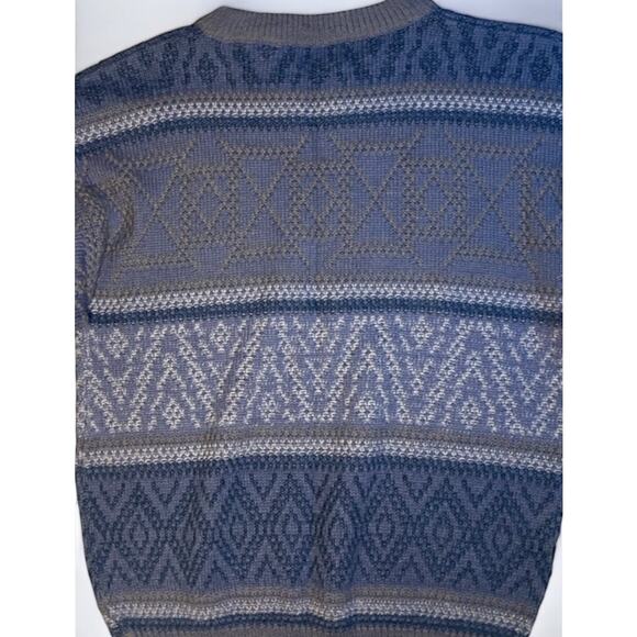 SATURDAYS NYC Men's Ski Sweater, Vintage Nordic Geometric Pattern Pullover Sz S - Picture 2 of 5